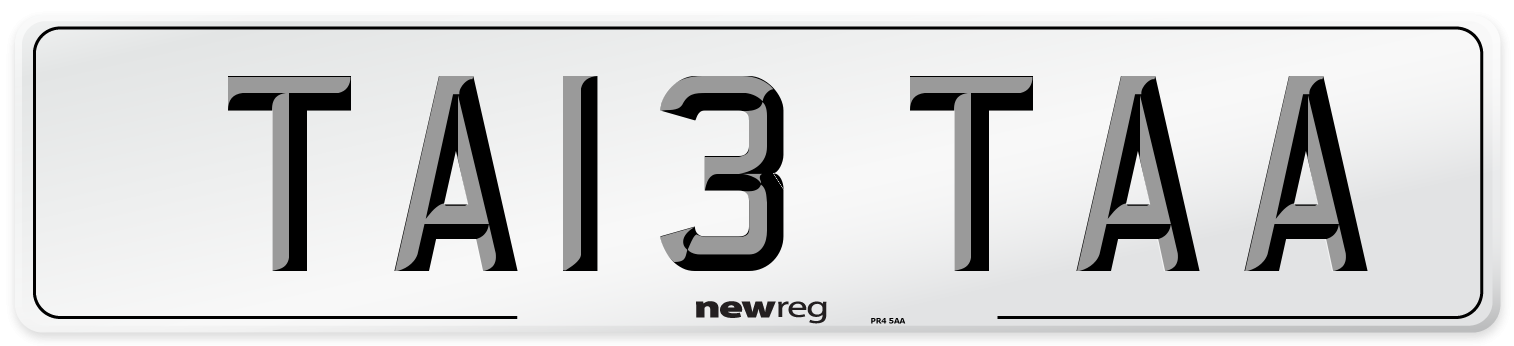 TA13 TAA Number Plate from New Reg